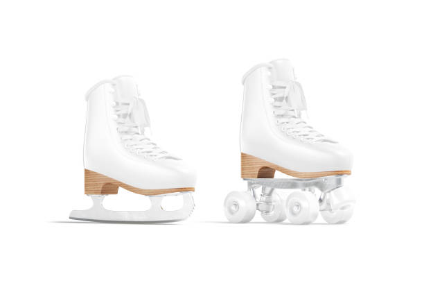 istock Blank white ice and roller skates mockup, half-turned view 1291181468