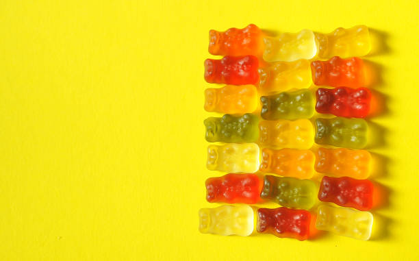 istock Jelly bear vitamin on colorful background. 1291181470