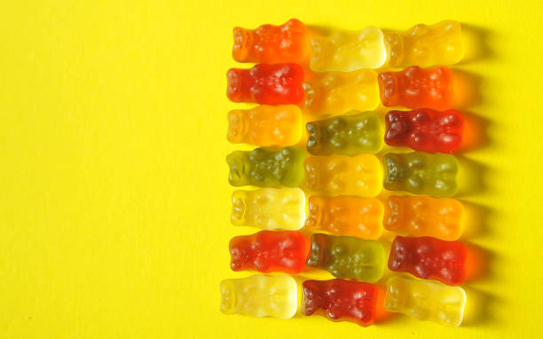 istock Jelly bear vitamin on colorful background. 1291181603