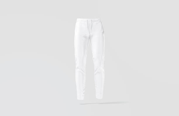 istock Blank white sport pants mock up, gray background 1291181683