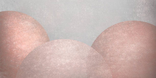 istock Abstract geometric watercolor illustration with three pink circles on a silver background 1291184795
