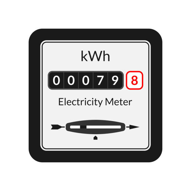 illustrazioni stock, clip art, cartoni animati e icone di tendenza di misuratore di potenza elettrica. energia, contatore dell'elettricità. illustrazione vettoriale. - meter electricity reading intelligence