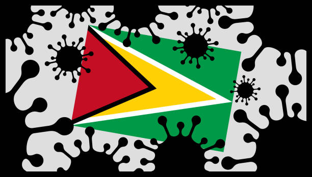 istock Covid-19 coronavirus pandemic icon and guyana flag 1291186663