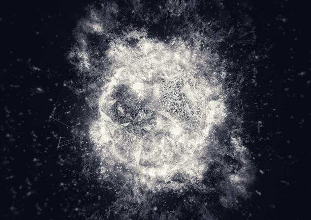 3D illustration of a smoke sphere with the concept of science technology