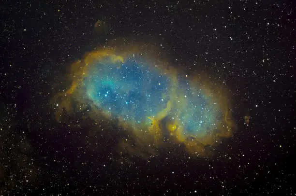 IC1848 nebula also know as Soul in HST palette taken with dedicated astrophotography camera on the telescope