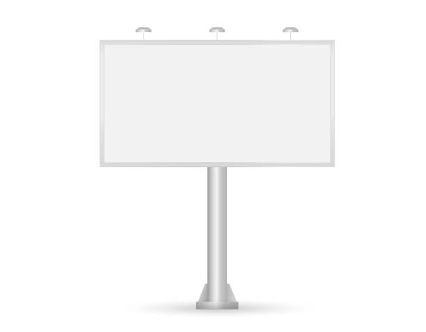 istock Vector realistic outdoor Billboard isolated on white background. Mockup. Big horizontal banner for advertising. Screen for presentation and advertising. Empty template. Front view. EPS 10. 1291191754