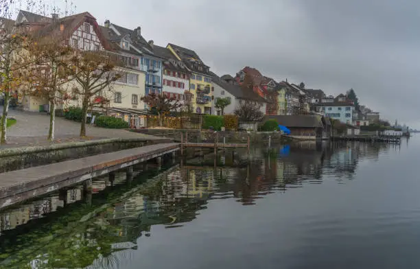 Photo of The charming lake front section of the old city of Zug, Switzerland