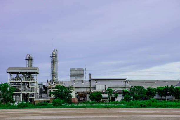 istock Industrial factory with sunset sky 1291195239