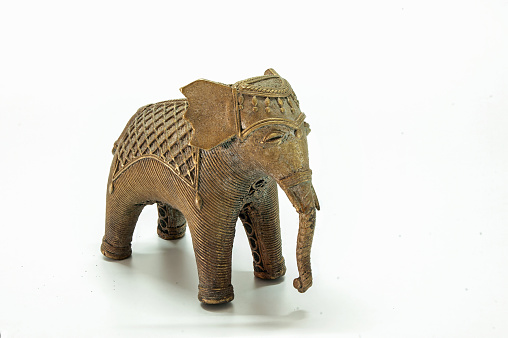25-Dec-2012-Decorated Elephant in Dhokra also spelt Dokra is non ferrous metal casting Chhattisgarh Chhattisgarh translation: Thirty-Six Forts) states-India,\