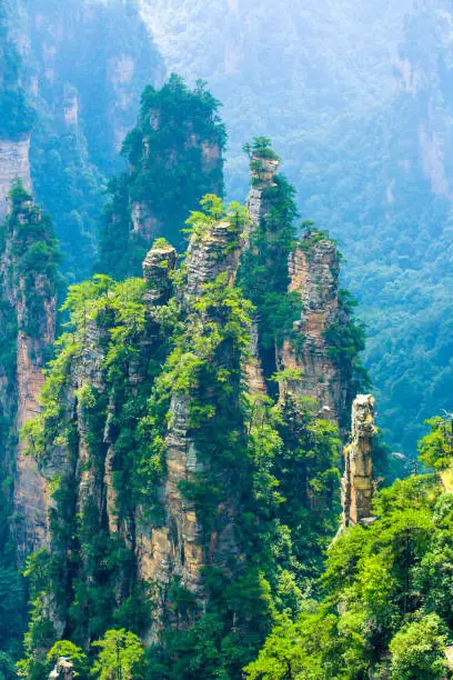 Landscape of Tianzi mountain,located in Zhangjiajie cliff mountain at Wulingyuan Hunan China