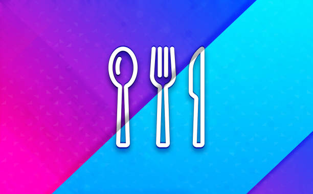 istock Cutlery icon smart energetic abstract banner background illustration 1291218414