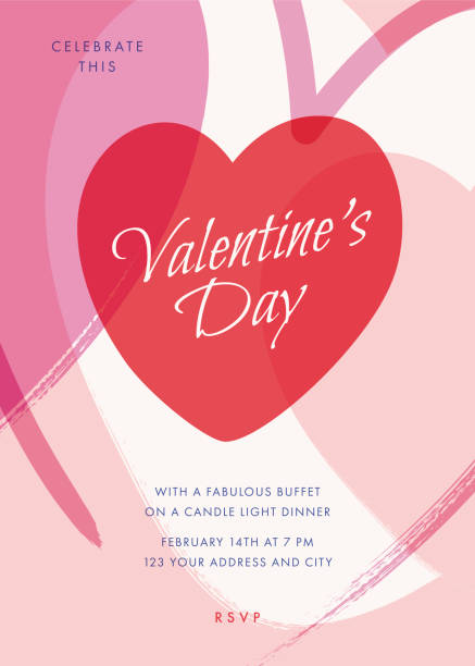 Valentine’s Day party invitation. Valentine’s Day party invitation. Stock illustration valentine card stock illustrations