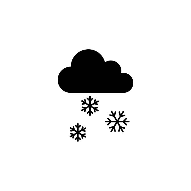 illustrations, cliparts, dessins animés et icônes de nuage avec l’icône de vecteur de neige. emoji plat neigeux d’isolement de temps, symbole d’émoticône - vecteur - weather climate cyclone icon set