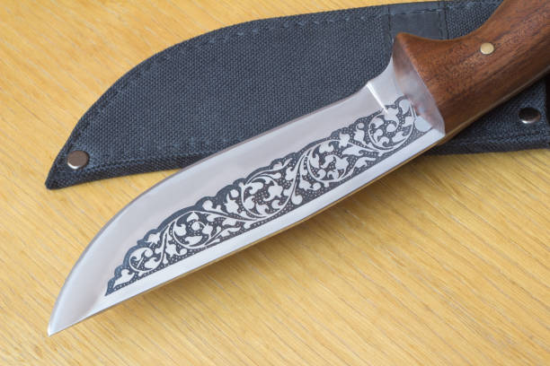 istock Beautiful hunting knife and a case for the knife. 1291229676