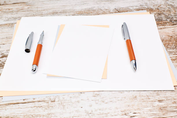 istock Pen on a blank sheet of paper with copy space. Write the message 1291235456