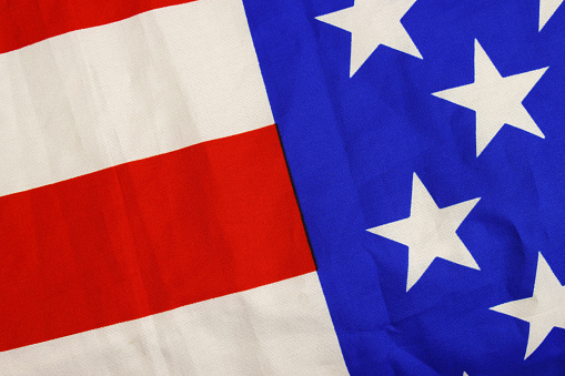 United States of America flag, close-up elements