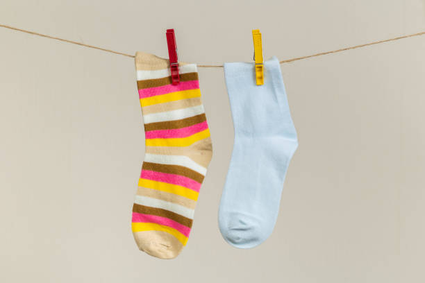 Little Girl Wear Sock Close-up