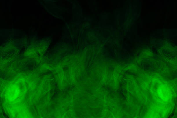 istock Green steam on a black background. 1291238432