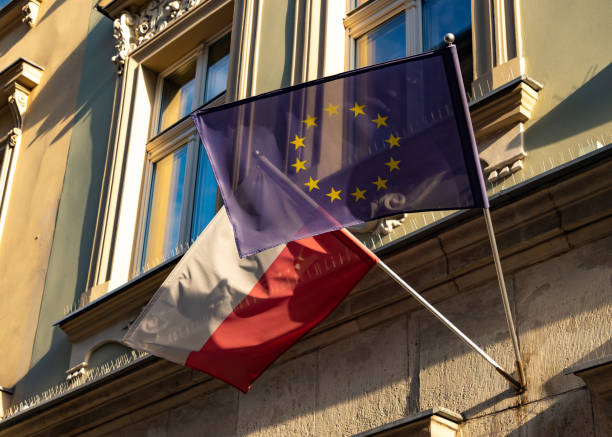 istock Poland and European Union Flags 1291238766