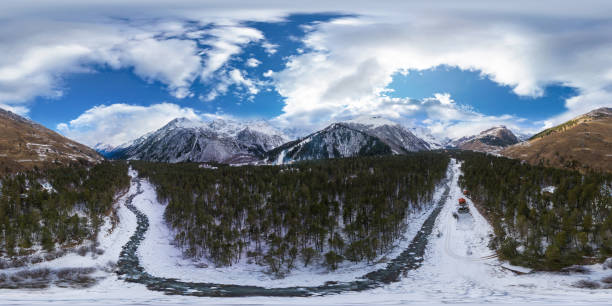 istock 360-degree panoramic aerial view of the Cheget Valley 1291239997