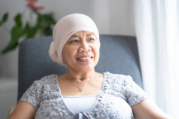 Asian female cancer patient  smiling