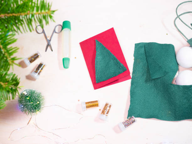 istock Making handmade postcard for Christmas holidays layout 1291247780