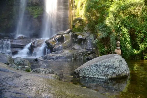 water falling on the stone