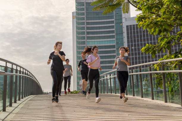 istock Enthusiastic sports team training in the morning 1291249307