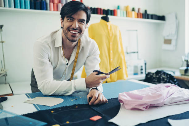 istock Male tailor cutting fabric 1291257022