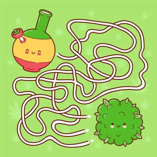 Vector illustration of Cute funny labyrinth maze game