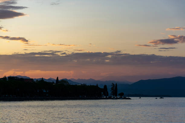 istock Sunset at Lake Garda, Lombardy, Italy 1291263189