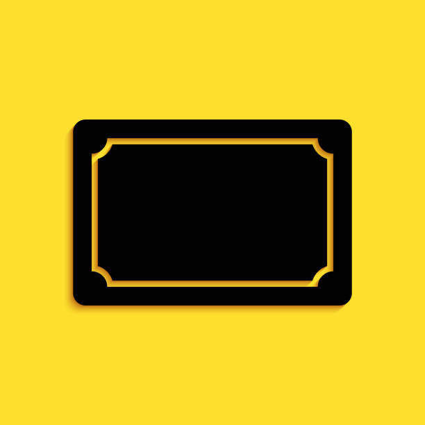schwarze fußmatte symbol isoliert auf gelbem hintergrund. willkommen matte zeichen. langer schatten-stil. vektor - door mat stock-grafiken, -clipart, -cartoons und -symbole