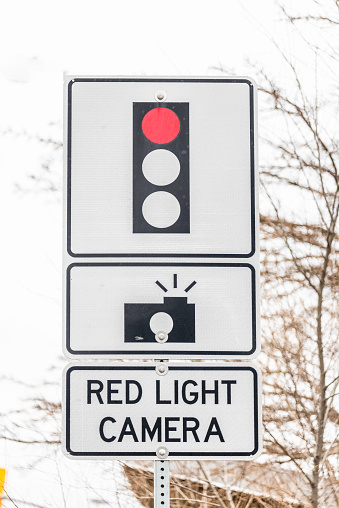 Red Light Camera Identification Red Light Camera Sign Stock Photo - Download Image Now - Canada, Color ...