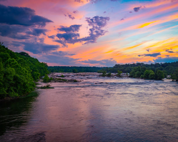 Sun Sets on the James River in Spectacular colors