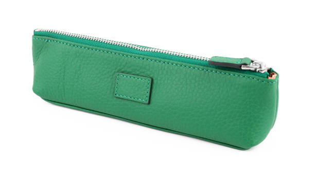 istock New green leather pencil case isolated on white 1291271565