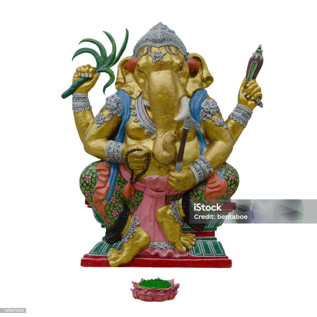Indian God Ganesha Or Hindu God Name Yoga Ganapati On White With ...
