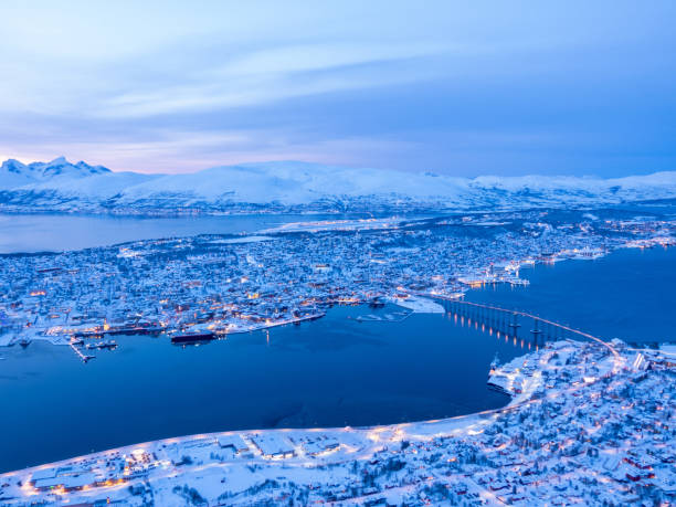 istock Night View of Bridge at Tromso, Norway 1291273443