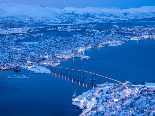 istock Night View of Bridge at Tromso, Norway 1291274095