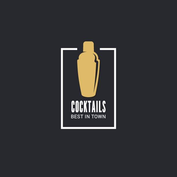 illustrations, cliparts, dessins animés et icônes de shaker de cocktails sur le fond noir - shaker
