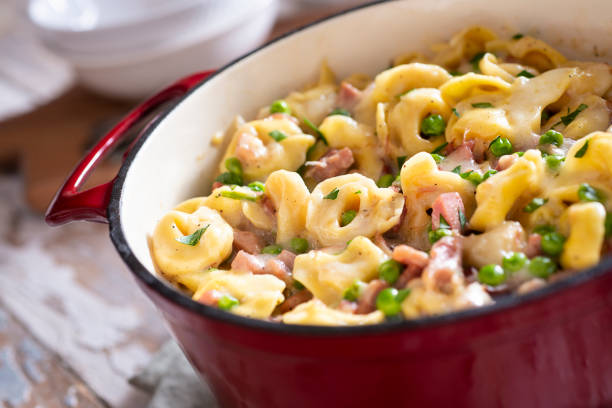 Ham and Cheese Tortellini in a Dutch Oven
