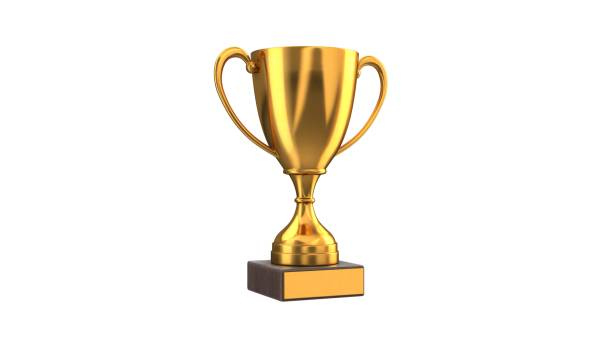 istock 3D render of Gold Trophy Cup isolated on white 1291284273