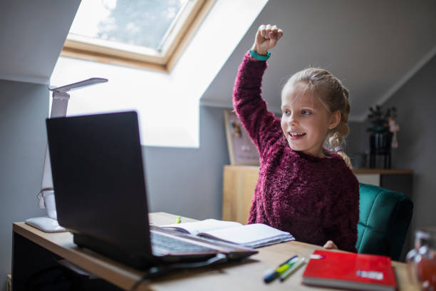 istock 9 years old girl studying from home 1291285535