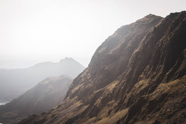Snowdon peak during morning mist