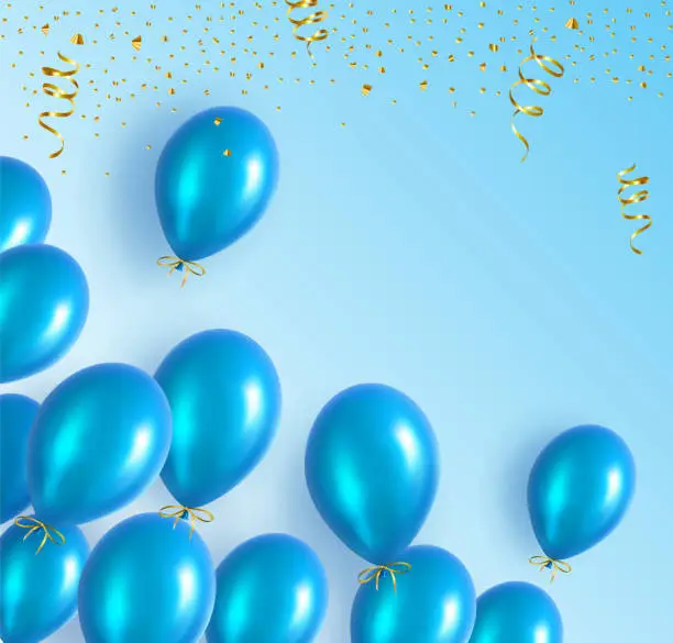 Vector illustration of Blue Balloons Background