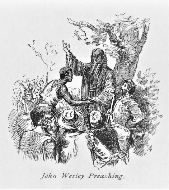 john wesley głosi - kolonializm stock illustrations
