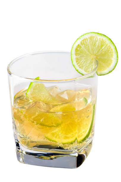 istock Drink with lime and ice isolated on a white background 1291303056