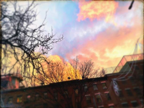istock Orange Clouds Over Brooklyn, NY, USA 1291313107