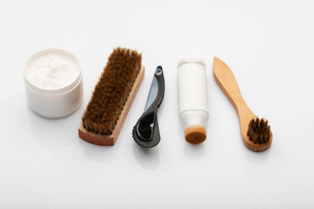 Shoe Polishing Cream And Brushes High resolution image of shoe polishing kit shoe polish photos stock pictures, royalty-free photos & images