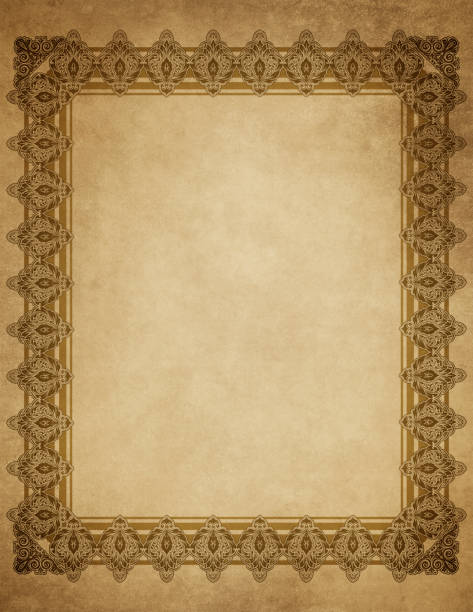 istock Old dirty paper background with vintage border. 1291329823