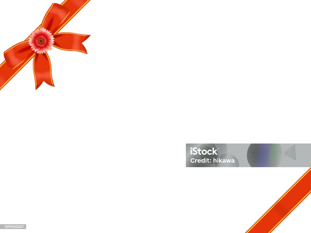 Flower And Ribbon Frame Simple Ribbon And Flower Frame Stock Illustration - Download Image Now ...